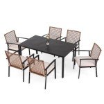 7-Piece Patio Dining Set with Cushioned Chairs