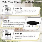 Set of 6 Waterproof Outdoor Chair Cushions - Black