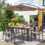 Light Grey 7-Piece Patio Dining Set with Chairs