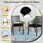 Set of 6 Waterproof Outdoor Chair Cushions - Black
