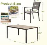 Light Grey 7-Piece Patio Dining Set with Chairs