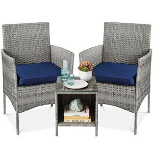3-Piece Wicker Bistro Set for Outdoor Spaces