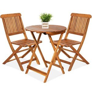 3-Piece Acacia Wood Bistro Set for Outdoors