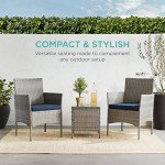 3-Piece Wicker Bistro Set for Outdoor Spaces