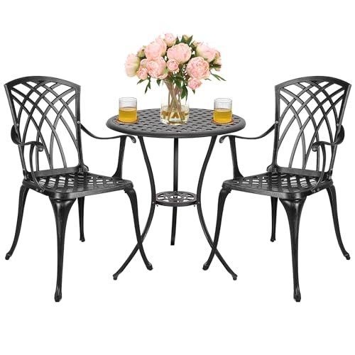 3-Piece Cast Aluminum Patio Bistro Set
