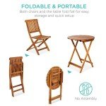 3-Piece Acacia Wood Bistro Set for Outdoors