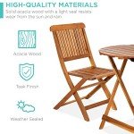 3-Piece Acacia Wood Bistro Set for Outdoors