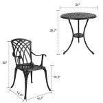 3-Piece Cast Aluminum Patio Bistro Set