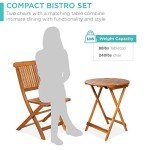 3-Piece Acacia Wood Bistro Set for Outdoors