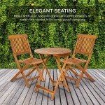 3-Piece Acacia Wood Bistro Set for Outdoors