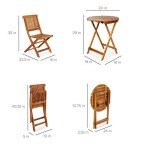 3-Piece Acacia Wood Bistro Set for Outdoors