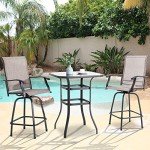 Vongrasig 3-Piece Outdoor Swivel Bar Set