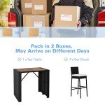 Tangkula Outdoor Wicker Bar Set with Stools