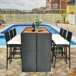 Tangkula 7-Piece Wicker Patio Dining Set