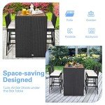 Tangkula Outdoor Wicker Bar Set with Stools