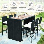 Tangkula 7-Piece Wicker Patio Dining Set