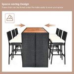 Tangkula 7-Piece Wicker Patio Dining Set