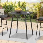 C-Hopetree 41" Square Height Bar Table - Black
