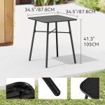 C-Hopetree 41" Square Height Bar Table - Black