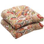 Bright Floral Tufted Chair Cushions - 2 Count