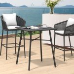 C-Hopetree 41" Square Height Bar Table - Black