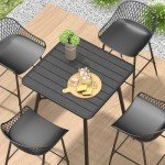 C-Hopetree 41" Square Height Bar Table - Black