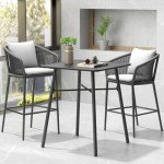 C-Hopetree 41" Square Height Bar Table - Black