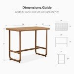Purple Leaf Outdoor Counter Height Dining Table