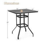 Tangkula 32-Inch Outdoor Bar Height Table - Black