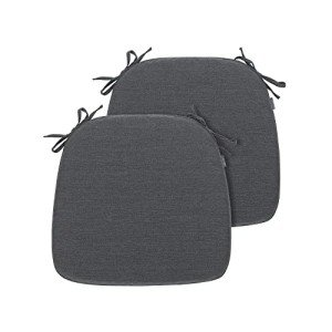 Dark Gray U-Shape Chair Cushions with Ties (2-Pack)