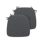 Dark Gray U-Shape Chair Cushions with Ties (2-Pack)