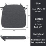 Dark Gray U-Shape Chair Cushions with Ties (2-Pack)