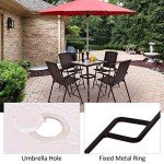 Outdoor Bistro Table with Umbrella Hole and Glass Top