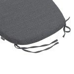 Dark Gray U-Shape Chair Cushions with Ties (2-Pack)