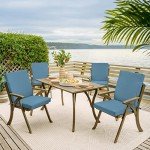 French Blue Outdoor Dining Chair Cushion 20"x20