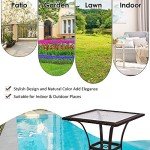 Outdoor Bistro Table with Umbrella Hole and Glass Top