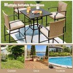 Tangkula 32-Inch Outdoor Bar Height Table - Black