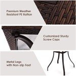 Outdoor Bistro Table with Umbrella Hole and Glass Top