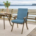 French Blue Outdoor Dining Chair Cushion 20"x20