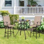 VINGLI 40-Inch Bar Height Outdoor Glass Table