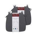 Dark Gray U-Shape Chair Cushions with Ties (2-Pack)