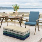 French Blue Outdoor Dining Chair Cushion 20"x20
