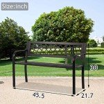 Outdoor Metal Garden Bench with PVC Mesh Pattern