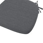 Dark Gray U-Shape Chair Cushions with Ties (2-Pack)