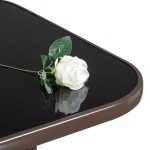 VINGLI 40-Inch Bar Height Outdoor Glass Table