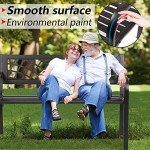 Outdoor Metal Garden Bench with PVC Mesh Pattern