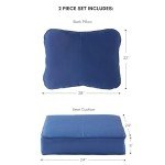 Blue Outdoor Deep Seat Cushion Set - 2 Pieces