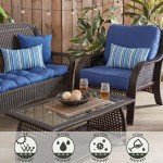 Blue Outdoor Deep Seat Cushion Set - 2 Pieces