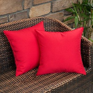 MIULEE Set of 2 Red Outdoor Pillow Covers 18x18