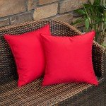 MIULEE Set of 2 Red Outdoor Pillow Covers 18x18